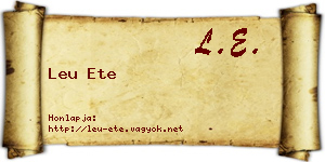 Leu Ete névjegykártya
